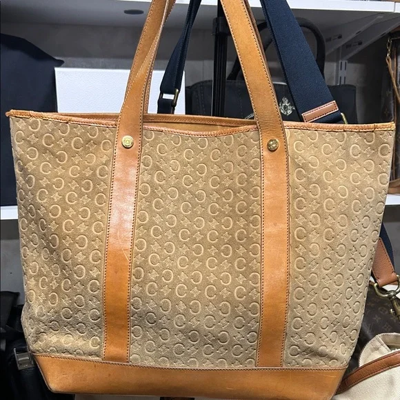 ❤️Sold❤️Celine Macadam suede leather embossed Tote Bag - Picture 1 of 8